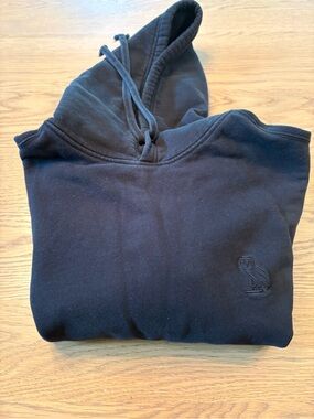 OVO Black Hoodie with Tonal Owl Logo